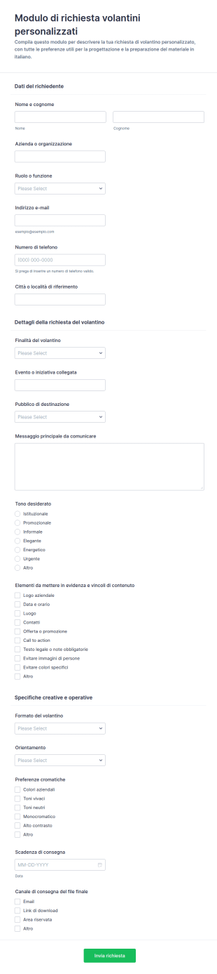Richiesta Flyer Form