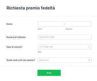 Richiesta Premio Fedeltà