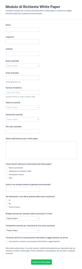 Richiesta Whitepaper