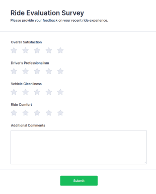 Ride Evaluation Survey Form Template