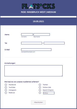 Ride Registration Form