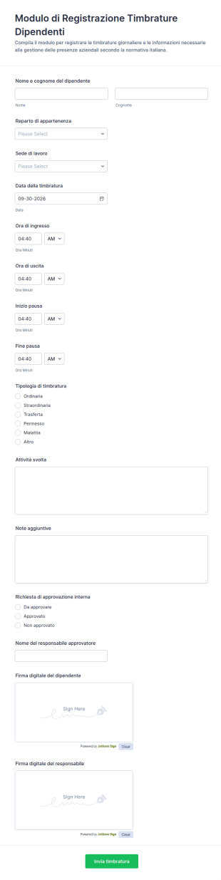 Rilevazione Orario Di Lavoro