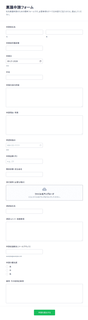 稟議書テンプレート
