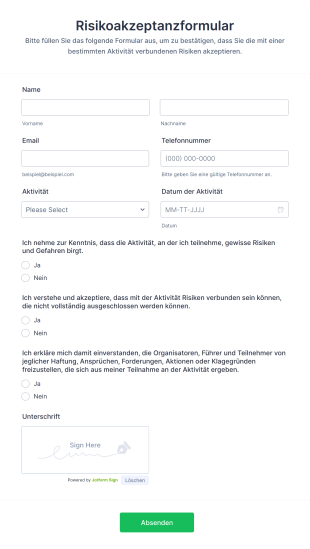 Risikoakzeptanzformular