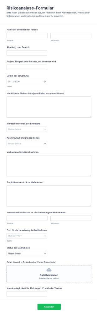 Risikoanalyse Formular