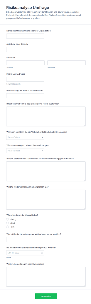 Risikoanalyse Umfrage