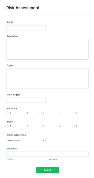 Risk Assessment Form Template