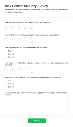 Risk Control Maturity Survey Form Template