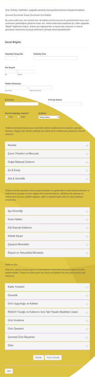 Risk Değerlendirme Form Şablonu