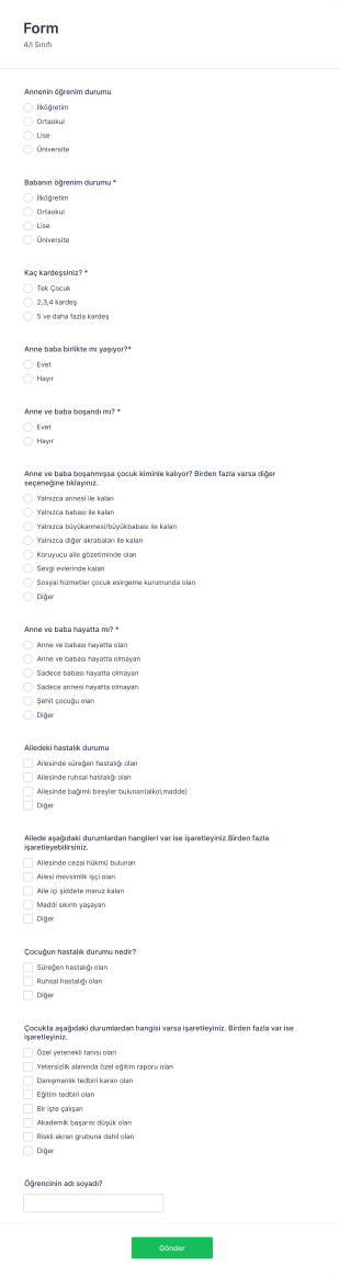 Risk Haritası Form Template