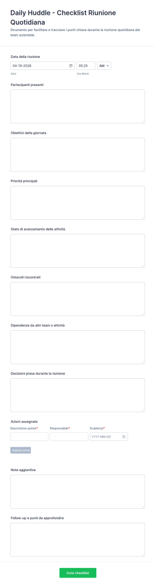 Riunione Quotidiana Form