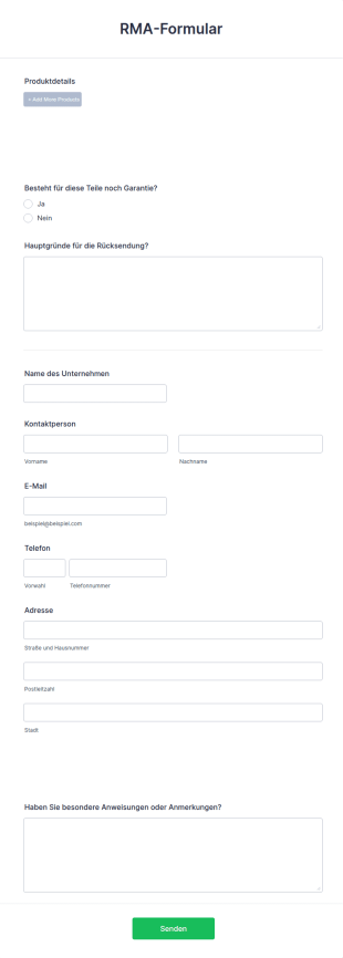 RMA Formular