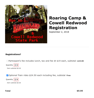 Roaring Camp Car Event 2018 Form Template