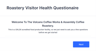 Roastery Visitor Health Questionaire Form Template