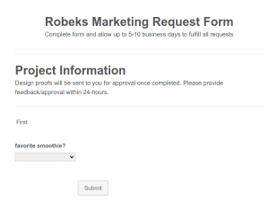 Robeks Marketing Request Form V5 Form Template