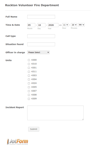 Fire Department Incident Report Form Template
