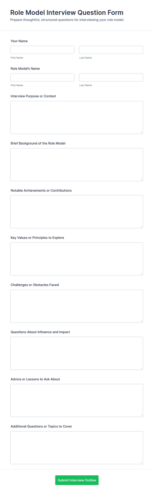 Role Model Interview Question Form Template