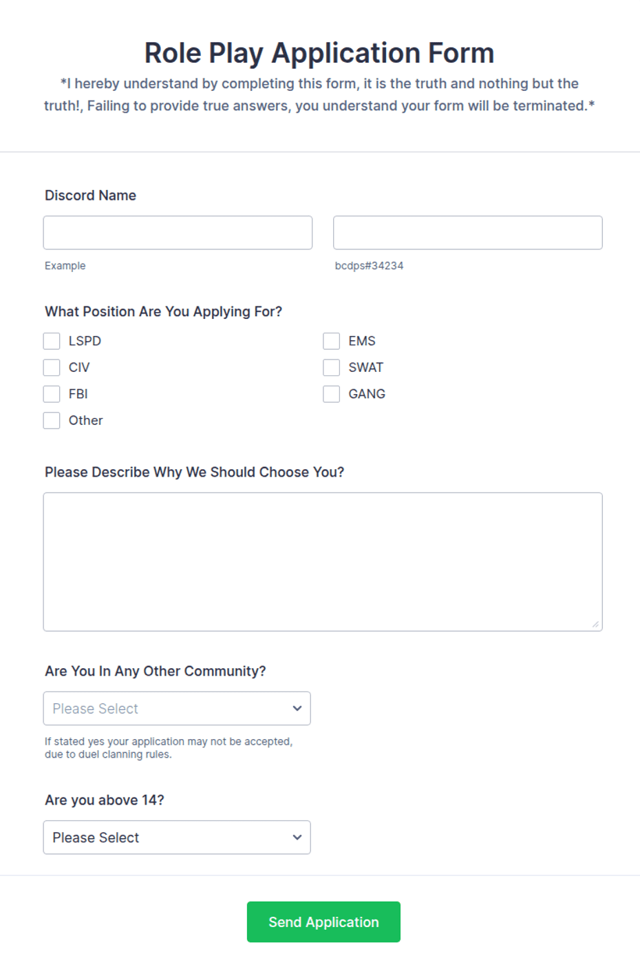 Applications For Rp Role Play Application Form Template | Jotform
