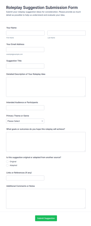 Roleplay Suggestion Submission Form Template