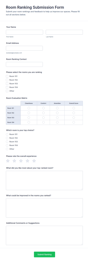 Room Ranking Submission Form Template