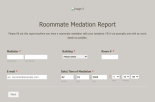 Roommate Mediation Report Form Template