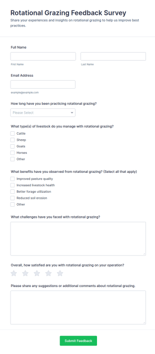 Rotational Grazing Feedback Survey Form Template