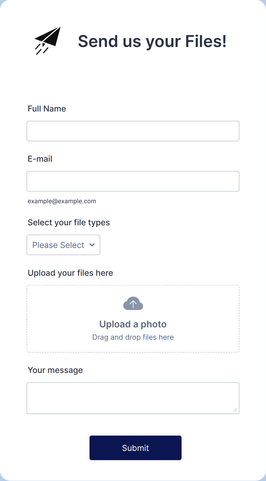 Customized and Responsive File Upload Form Template | Jotform