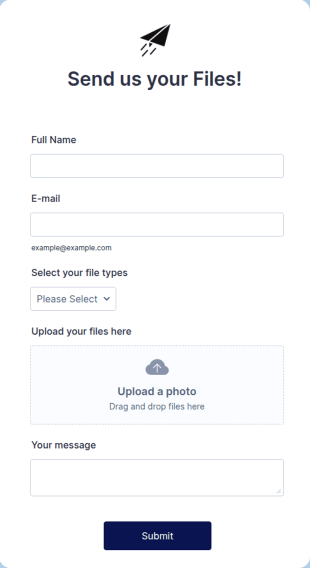 Customized And Responsive File Upload Form Template
