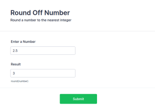 Round Off Number Form Template