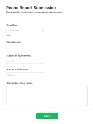 Round Report Submission Form Template