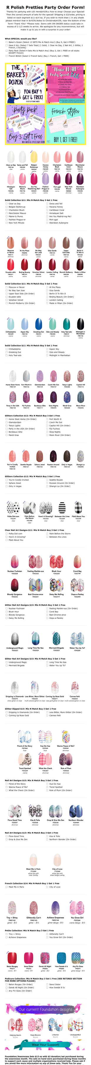 RPPNails PARTY Order Form! Form Template