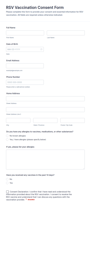 RSV Vaccination Consent Form Template