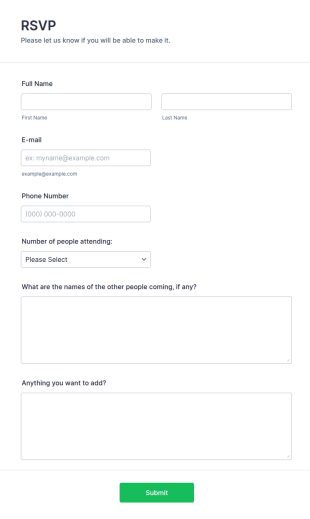 Respond To An Event Now Form Template
