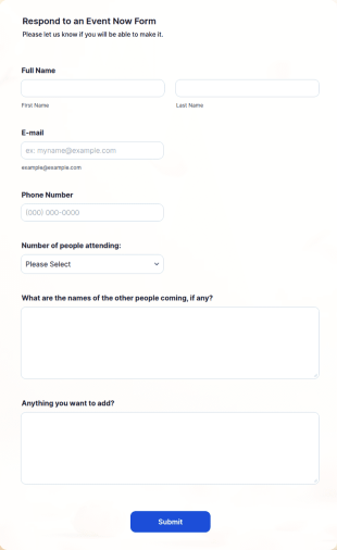 Respond To An Event Now Form Template