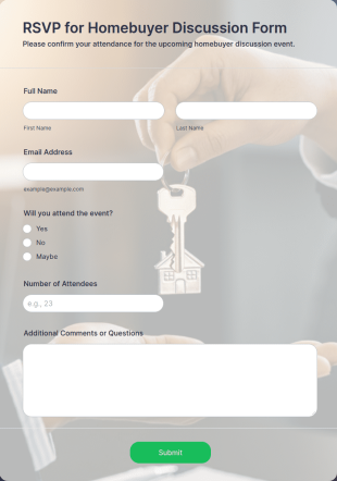 RSVP For Homebuyer Discussion Form Template