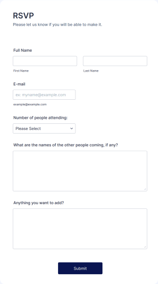 RSVP Form Template