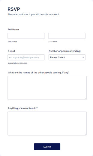 RSVP Form Template