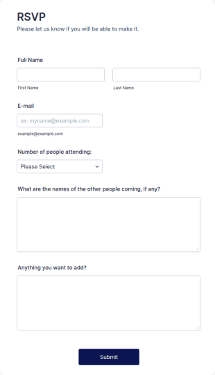 RSVP Form Template