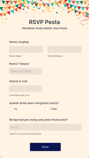 RSVP Pesta Form Template
