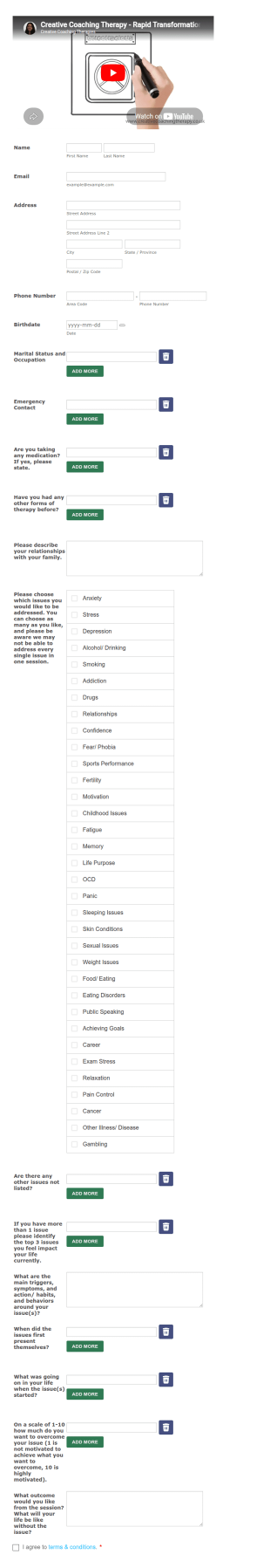 RTT Intake Form Template