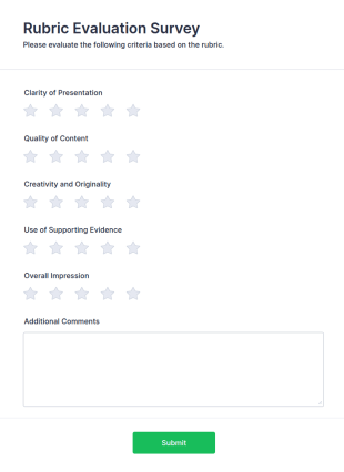 Rubric Evaluation Survey Form Template