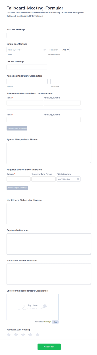 Rückblicksbesprechung Formular