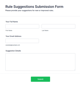Rule Suggestions Submission Form Template