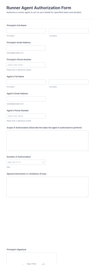 Runner Agent Authorization Form Template