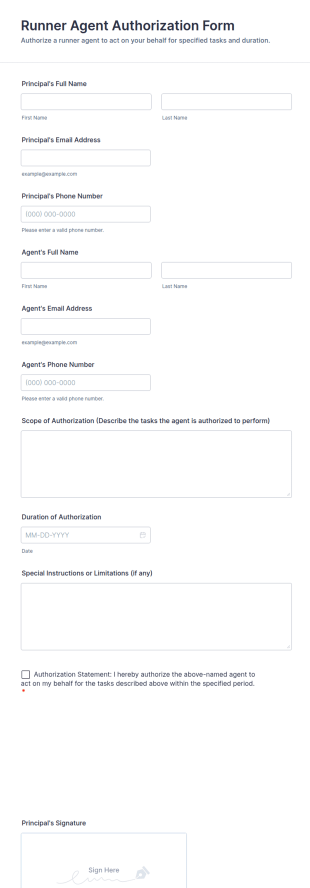 Runner Agent Authorization Form Template