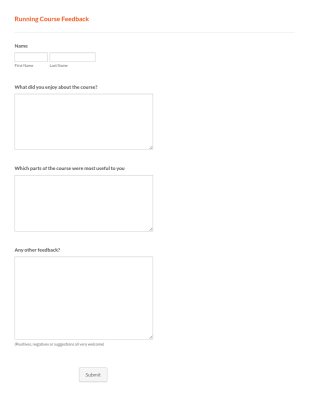 Running Course Feedback Form Template