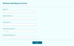 Ruthless Mod Başvuru Form Template