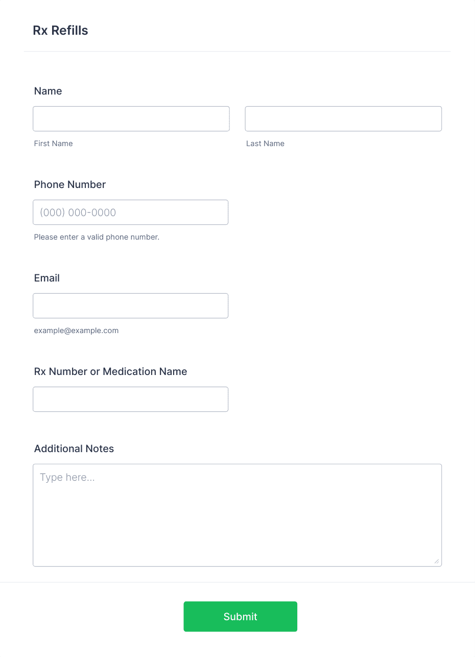 Rx Refills Form Template | Jotform