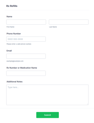 Rx Refills Form Template