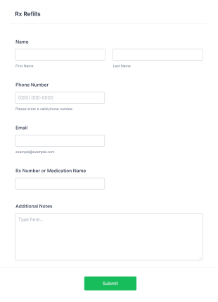 Rx Refills Form Template